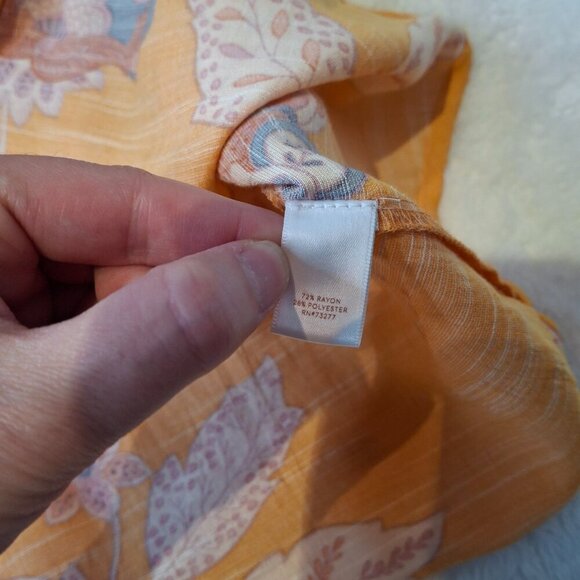 Lauren Conrad Floral Blouse Sz XXL Button Front Puff Sleeves Boho Cottagecore - Picture 4 of 14